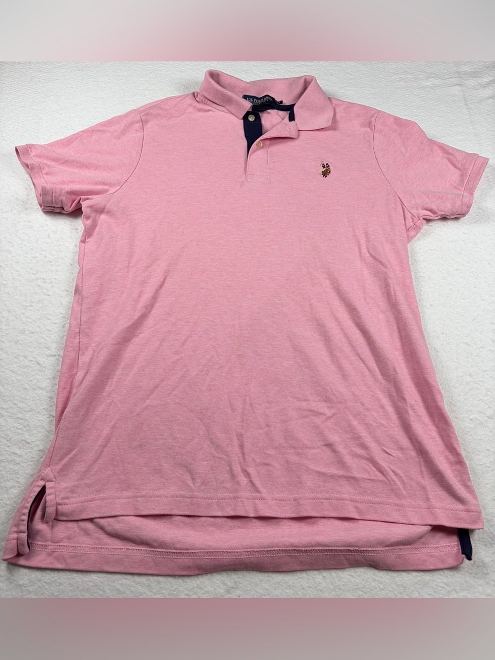 U.S. Polo Assn. Men's Light Pink Polo with Contrast Placket